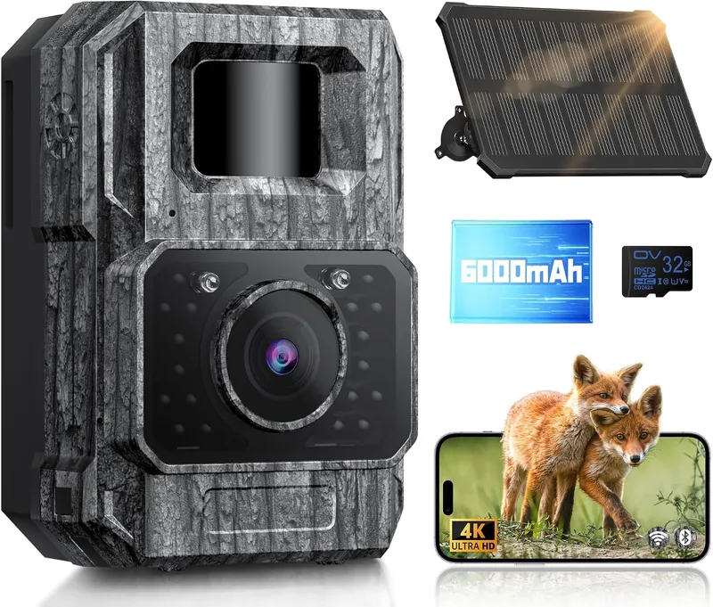 MAXDONE Solar Wildlife Camera – Tree Bark Grey